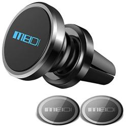 Air Vent Phone Holder, MEIDI Universal Magnetic Phone Car Mount 360 Rotation Cell Phone GPS Holder Compatible iPhone Samsung HTC and Mini Tablets(Black)