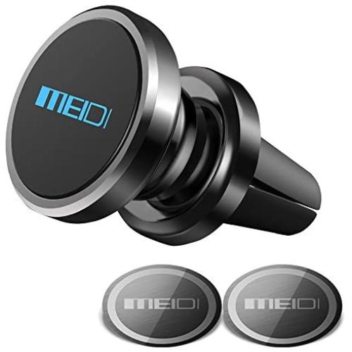 Air Vent Phone Holder, MEIDI Universal Magnetic Phone Car Mount 360 Rotation Cell Phone GPS Holder Compatible iPhone Samsung HTC and Mini Tablets(Black)