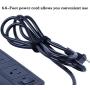 GuDez Surge Protector Power Strip, 3-Outlet with 4 USB Charger Ports for Phone and Tablets 6.6-Foot Long Power Cord and Plugfor Home/Office/Travel - Black