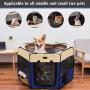 Aivituvin Pet Playpen Portable Foldable Exercise Pen Compatible Small & Large Dog,Kitten,Rabbit,Puppy-Oxford Cage & Kennel Suit Compatible Indoor/Outdoor Use