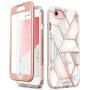 i-Blason Cosmo Series Designed for New iPhone SE 2020 Case/iPhone 7 Case/iPhone 8 Case, [Built-in Screen Protector] Stylish Protective Bumper Case for iPhone SE (2020)/ iPhone 8/ iPhone 7 (Marble)