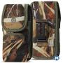 Military Grade Cell Phone Camo Case, Outdoor Carry Pouch Belt Clip Compatible w/ [iPhone 6 6S 7 8 X XR XS (4.7)] Galaxy S20 Kyocera DuraForce rugged Canvas Holster Fits Phone w/ THICK CASE (Medium)