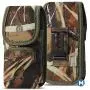 Military Grade Cell Phone Camo Case, Outdoor Carry Pouch Belt Clip Compatible w/ [iPhone 6 6S 7 8 X XR XS (4.7)] Galaxy S20 Kyocera DuraForce rugged Canvas Holster Fits Phone w/ THICK CASE (Medium)