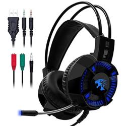 Computer Stereo Gaming Headphones Earphones Back-Light Game Headset for Mobile Phone PS4 PC Gamer with Microphone