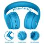 Midola Volume Limited 85dB /96dB Kids Headphone Bluetooth Wireless Over Ear Foldable Stereo Noise Protection Headset with AUX 3.5mm Cord Mic for Boys Girls Cellphone Ipad Tablets TV PC Blue
