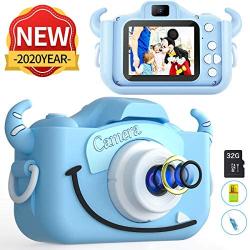 MITMOR Kids Camera Boys Cute Child Digital Camera 32GB Dual Lens 2.0 Inch IPS Color Screen 20.0MP HD Children Digital Cameras Mini Toy Camcorder for 2-14 Years Kids Birthday Holiday Traveling Gift