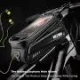 Epessa Bike Phone Mount Bag, Bicycle Waterproof Front Frame Top Tube Handlebar Bag with Sensitive Touch Screen for Cellphone Below 6.5’’,Large Capacity