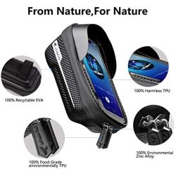 Whale Fall Waterproof Bike Frame Bag Bike Phone Bag Bicycle Cell Phone Holder for GPS - Bicycle Bag Frame Hard Eva Navi Pressure-Resistant Handlebar Bag TPU Touch-Screen with Sun-Visor and Rain Cover