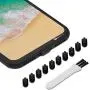PortPlugs - Anti Dust Plugs - Compatible with iPhone 7, 8 Plus, X, XS, XR (10 Pack) - Port Cleaning Brush Included (Black)