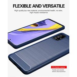 Galaxy A51 case,Samsung A51 case,MAIKEZI Soft TPU Slim Fashion Anti-Fingerprint Non-Slip Protective Phone Case Cover for Samsung Galaxy A51(Navy Brushed TPU)