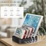 Charging Station for Multiple Devices - 5 Port Cell Phone USB Charger Hub - Quick Charge Multi Phones, Tablet, iPhone, ipad, Kindle and Other Electronic Device Simultaneously