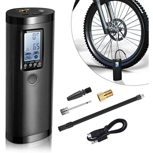 Portable Air Compressor - Vastar Mini Air Pump Tyre Inflator 100PSI / 2000mAh Rechargeable Lithium Battery with Digital LCD LED Light, Air Pressure Detection and Automatic for Car Bicycle Ball Tires