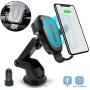 Tractex Wireless Car Charger, 10W / 7.5W Qi Fast Charging Gravity Clamping Mount, Dash/Windshield & Air Vent Compatible with iPhone 8/8 Plus & Later Samsung S6 Edge+ & Later