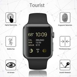 Tourist [3 Pack] Compatible for Apple Watch Tempered Glass Screen Protector 42mm Series 3/2 / 1, 9H Hardness, Anti-Fingerprint, Anti-Bubble Easy Installation [Only Covers The Flat Area (3 Pack)