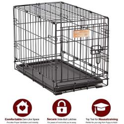 MidWest Homes for Pets Dog Crate | iCrate Single Door & Double Door Folding Metal Dog Crates | Fully Equipped