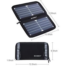 ECEEN Solar Charger Panel with 10W High Efficiency Sunpower Cells & Smart USB Output for Smart Mobile Phone Tablets Device Power Supply Waterproof Portable Foldable Travel Camping Outdoor Activities