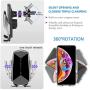 Wireless Car Charger 15W Fast Charging Touch Sensing Auto-Clamping Car Wireless Charger Air Vent Clip Car Phone Mount for iPhone SE/11/11 Pro Series/X/XR/8, Samsung Galaxy S20 S10 Note10/9 (Q1-Silver)