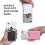 Pofesun Phone Card Holder, Silicone Adhesive Stick-on ID Credit Card Wallet Phone Case Pouch Sleeve Pocket Compatible for iPhone/Android/Samsung Galaxy and Smartphones - 3 Pack(Black, White, Pink)
