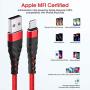 Short iPhone Charger 6 inch, [2 Pack]Apple MFi Certified Lightning Cable Fast Charging Cord for iPhone 11/11 Pro / 11 Pro Max/XS/XS Max/XR/X /8/8 Plus/7/7 Plus/6/6 Plus/5c/5s/5/iPad More