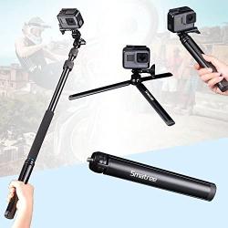 Smatree Telescoping Selfie Stick Compatible for GoPro Max/Hero 8/7/6/5/4/3+/3/Session/GOPRO Hero(2018)/Ricoh Theta S/V/Samsung Gear360/YI 4K