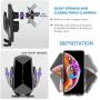 Wireless Car Charger 15W Fast Charging Touch Sensing Auto-Clamping Car Wireless Charger Air Vent Clip Car Phone Mount for iPhone SE/11/11 Pro Series/X/XR/8, Samsung Galaxy S20 S10 Note10/9 (Q1-Black)
