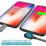 iPhone Charger Cable 10FT, Lightning Cable 3Pack 90 Degree with Blue LED Light Braid Charging USB Cable Compatible with iPhone 11/ Pro/Max/X/XS/XR/XS Max/ 8/ Plus/7/7 Plus/6/6S/6 Plus (Black Gray)