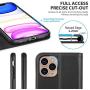 SHIELDON iPhone 11 Pro Max Case, Genuine Leather Auto Sleep Wake Wallet Case Flip Magnetic Cover RFID Blocking Card Slots Kickstand Shockproof Case Compatible with iPhone 11 Pro Max (6.5-inch) - Black