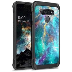 BENTOBEN LG K51 Case, LG Reflect Case, LG Q51 Case, Slim Fit Glow in The Dark Shockproof Hybrid Hard PC Soft TPU Bumper Two Layers Protective Girls Women Men Cover for LG K51/Q51 (2020), Space Nebula