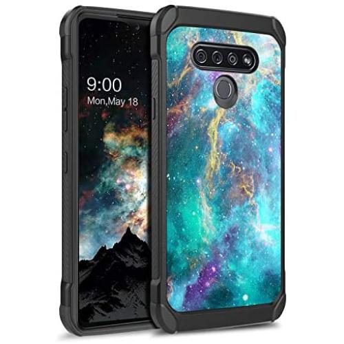 BENTOBEN LG K51 Case, LG Reflect Case, LG Q51 Case, Slim Fit Glow in The Dark Shockproof Hybrid Hard PC Soft TPU Bumper Two Layers Protective Girls Women Men Cover for LG K51/Q51 (2020), Space Nebula