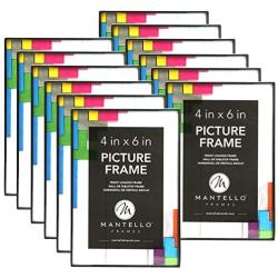 Mantello Front Loading Picture Frame 4x6 Inch, Black, 12-Pack