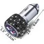 Dual USB Car Charger Quick Charge 3.0 Bling Bling Crystal Car Decorations Black for Fast Charging Car Decors Black for iPhone Android iOS etc Dual USB Car Charger Quick Charge 3.0 Bling Bling Crystal Car Decorations Black for Fast Charging Car Decors Black for iPhone Android iOS etc