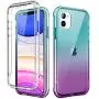 SKYLMW iPhone 11 Case 2019 6.1 inch,[Built in Screen Protector] Full Body Shockproof Dual Layer High Impact Protective Hard Plastic & TPU Phone Tough Cover Cases for Women Men,Blue-Violet Gradient