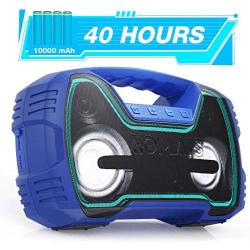 Portable IPX7 Waterproof Bluetooth Speakers, 40-Hour Playtime Wireless Outdoor Speaker, 25W Rich Bass Impressive Sound, Stereo Pairing, Built-in Mic, 100ft Bluetooth, LED Lights for Home Party