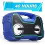 Portable IPX7 Waterproof Bluetooth Speakers, 40-Hour Playtime Wireless Outdoor Speaker, 25W Rich Bass Impressive Sound, Stereo Pairing, Built-in Mic, 100ft Bluetooth, LED Lights for Home Party