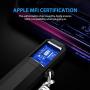 [Apple MFi Certified] Foxnovo Led iPhone Charger Cable, 2-in-1 Led Lightning Cable with 360° Flowing Light for iPhone 11/11 Pro/Max/XS/XR/X/8/8 Plus/7/7 Plus/6/6 Plus/5s/5s Plus/Android (Blue),3.3 ft