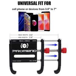 PROMEND Bike Phone Mount Holder for Bicycle Motorcycle, Adjustable iPhone Mount Holder Up to 7", Aluminium, Bike Handlebars, Universal Fits for iPhone 11, X, XR, 8 | 8 Plus, Galaxy S10, S9, S8 etc.