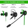 Wired Gaming Earphone with Adjustable Mic for PS4, Laptop Computer, Cellphone, maxin E-Sport Earburds with Portable Earphone Bags, Snug Soft Design, Inline Controls for Hands-Free Calling (Green)