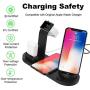 Wireless Charger, Botee 6 in 1 Wireless Charging Dock for iPhone X/Xs/7ps/7/6s/8/8Plus/i-Watch/AirPods, Qi Fast Wireless Charging Stand Compatible for iPhone Samsung [2019 Upgrade] (Black)