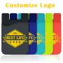 Personalize Cell Phone Wallet,5 Pieces Customize Your Logo on Silicone Credit Card ID Holder with Adhesive Stick-on Back (MOQ 100 Pieces)