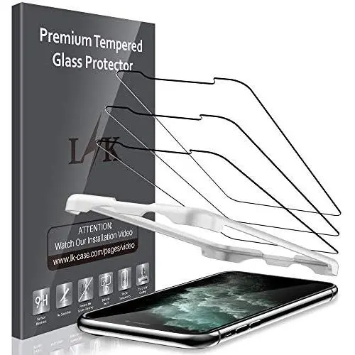 [3 Pack] LK Screen Protector for iPhone Xs/iPhone X/iPhone 11 Pro 5.8&quot Tempered Glass (Alignment Frame Easy Installation) Case Friendly, 9H Hardness,HD Clear, Bubble Free