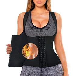 Sweat Waist Trainer Girdle Workout Sauna Tank Top Vest for Women Weight Loss Exercise, Double Tummy Slimmer