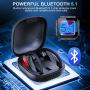 Wireless Earbuds, Motast Bluetooth 5.1 Sport Headphones IP8 Waterproof 40H Playtime TWS Earhooks Headset with Charging Case Stereo Sound CVC8.0 Noise Cancelling Wireless Earphone for Running Gym