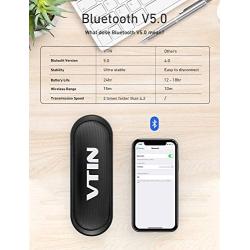 VTIN R4 Bluetooth Speaker V5.0, Portable Bluetooth Speaker with 24H Playtime, Crystal Clear Stereo Sound, 10W Powerful Waterproof Speaker, Built-in Mic, Support TF Card, Suitable for Home and Outdoor