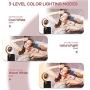 Selfie Ring Light, 2Pack 3 Color LED Phone Ring Light Stepless Dimming Function with Rotatable Makeup Mirror, White and Champagne Clip-on Fill Rechargeable Light for Smart Phone, Pads, Camera, Makeup