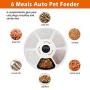 AIPET Automatic Pet Feeder for Dogs and Cats, 6 Meals Programmable Timer Dry and Wet Food Dispenser, Donuts Shape Your Pet Can Eat on Time by Dual Power Auto Feeder