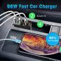 Car Charger, AI AIKENUO 96W Quick Charge USB Cars Charger Adapter, 12V-24V Multi Ports QC 3.0 USB Auto Splitter Fast Charging for Galaxy S10 S9 Plus, Compatible with iPhone & Android