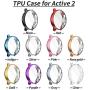 [10-Pack] Screen Protector Case Compatible with Samsung Galaxy Watch Active 2 40mm Cover, All-Around Protective Cover Soft TPU Bumper Frame Accessories (10 Colors, Active 2 40mm)