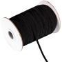 Whaline 98 Yards Flat Elastic Cord 1/8 Inch Black Stretch String Braided Elastic Band Elastic Rope Stretch Knit Elastic Sewing Spool for DIY Crafting, Necklines, Cuff, Clothing, Bedding (3mm)