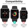 EGV [2 Pack] Tempered Glass Case for Apple Watch 42mm Series 3/2 / 1, iWatch 42mm Screen Protector Cover, All Around Hard PC Protective Case - Black