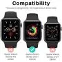 EGV [2 Pack] Tempered Glass Case for Apple Watch 42mm Series 3/2 / 1, iWatch 42mm Screen Protector Cover, All Around Hard PC Protective Case - Black